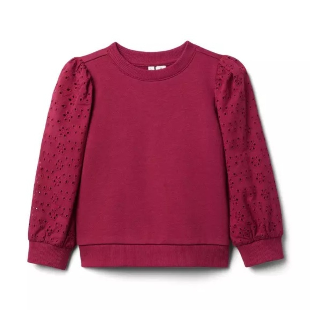 Janie and Jack Berry Eyelet Sleeve Sweatshirt 6-12M